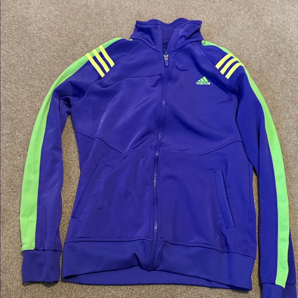 Adidas Climalite purple and green zip up